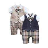 Baby Boy Gentleman Romper Suit with Bowtie.
